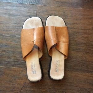 Brown leather dangles